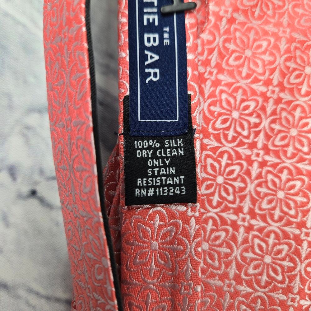 NWT The Tie Bar Opulent Silk Bow Tie Coral Jacquard Formal Wedding - Picture 7 of 10